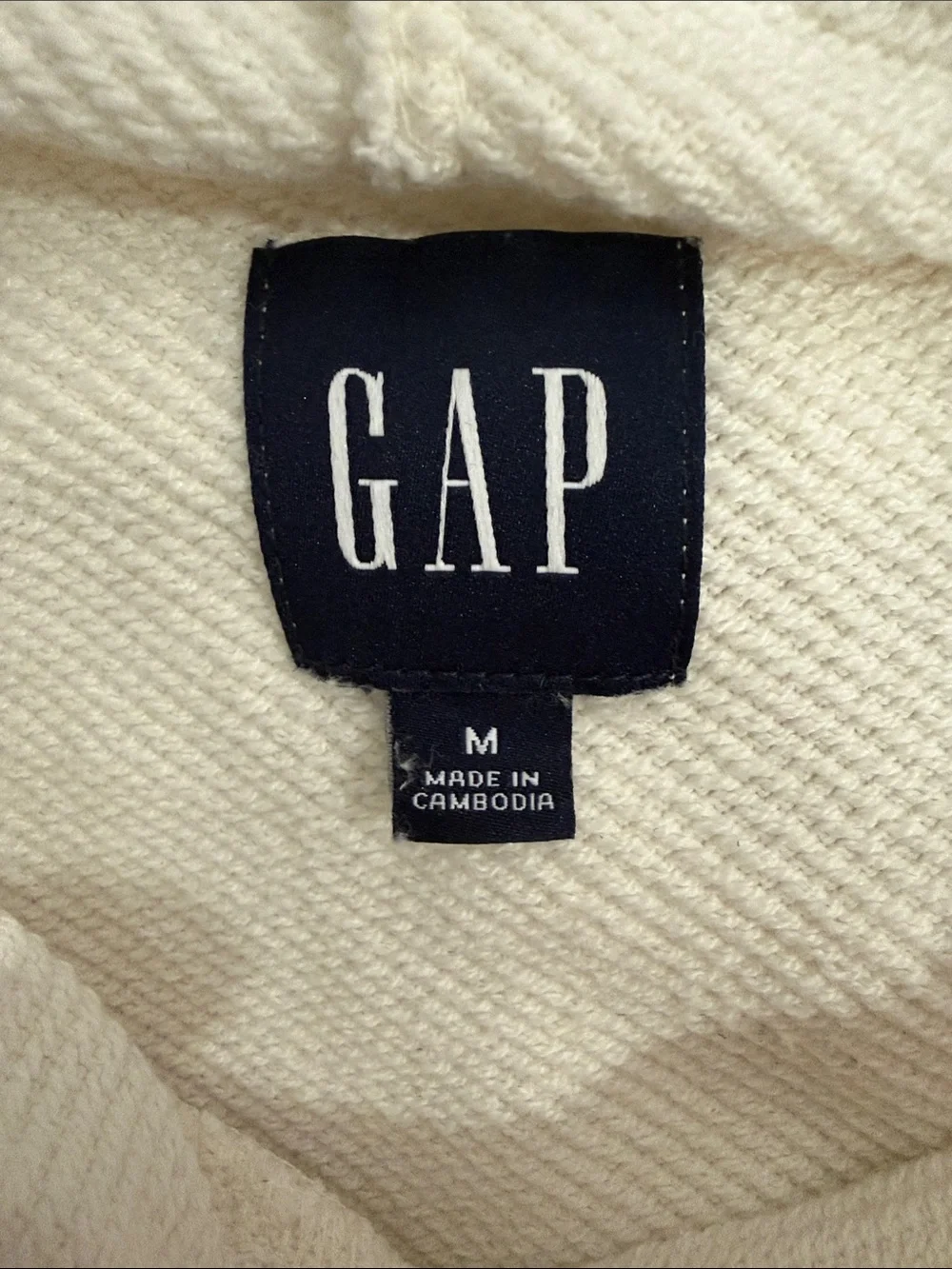 GAP Cream Crewneck Hooded Sweater Size Medium